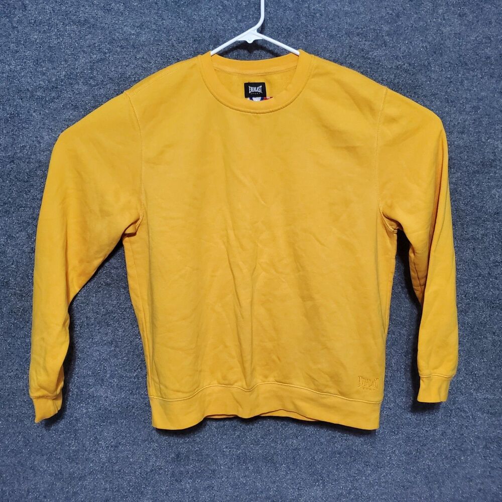Vintage Everlast Boxing Sweatshirt Logo Mens Large Yellow 90s Gym Muscle Y2K